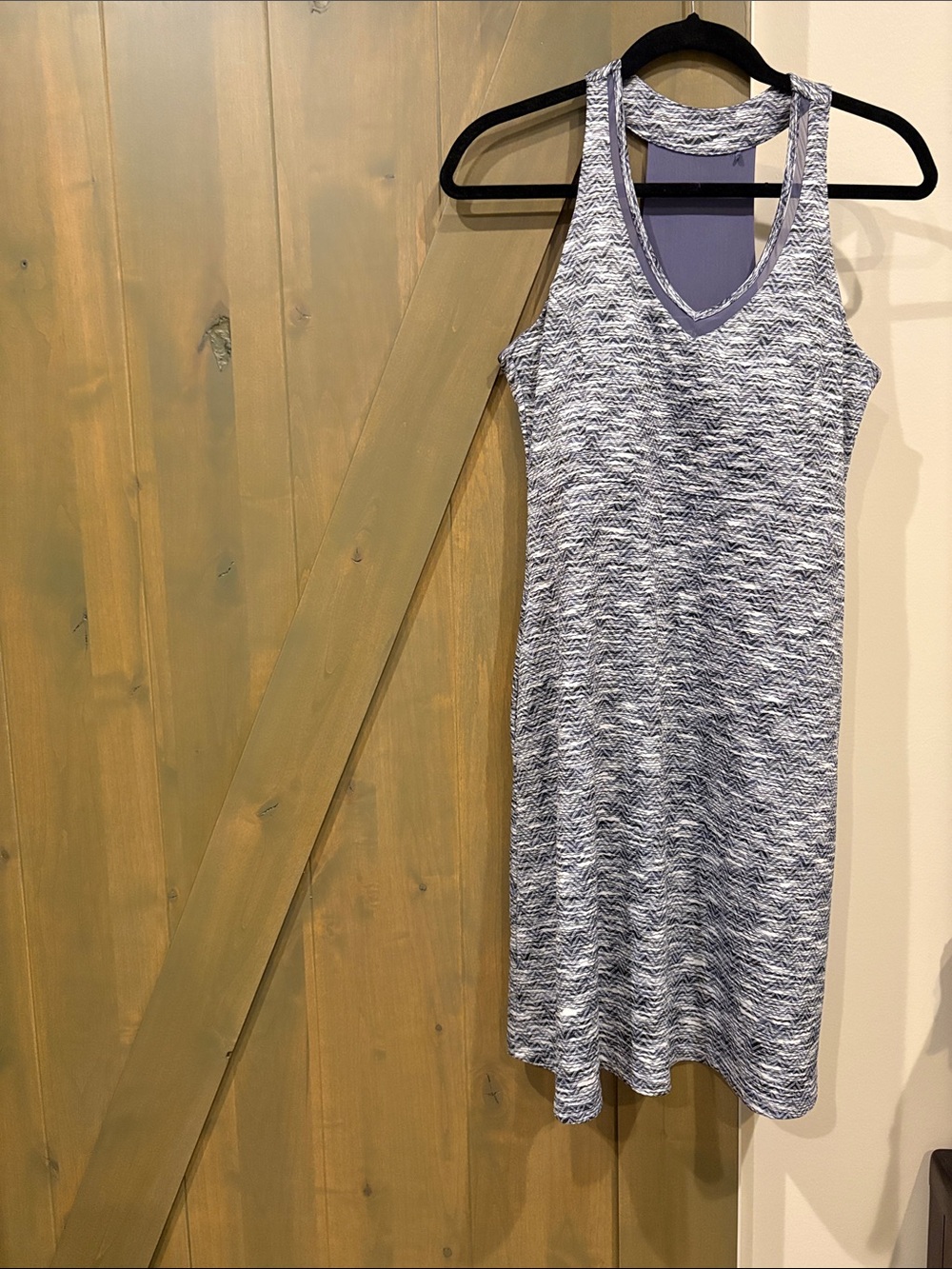 MPG Sleeveless Heathered Grey and White Tank Dress